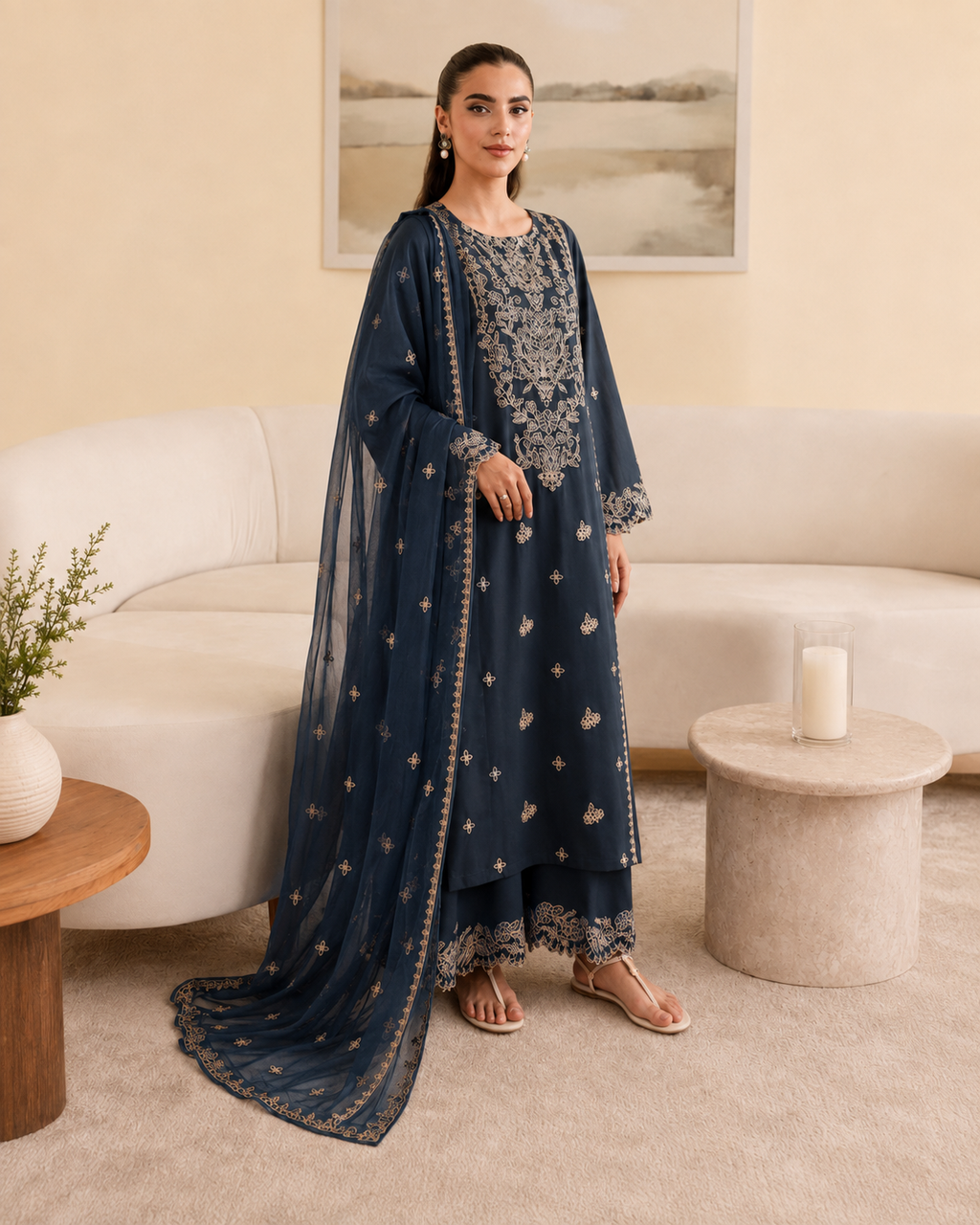SAPPHIRE 2 PIECE LAWN SUIT
