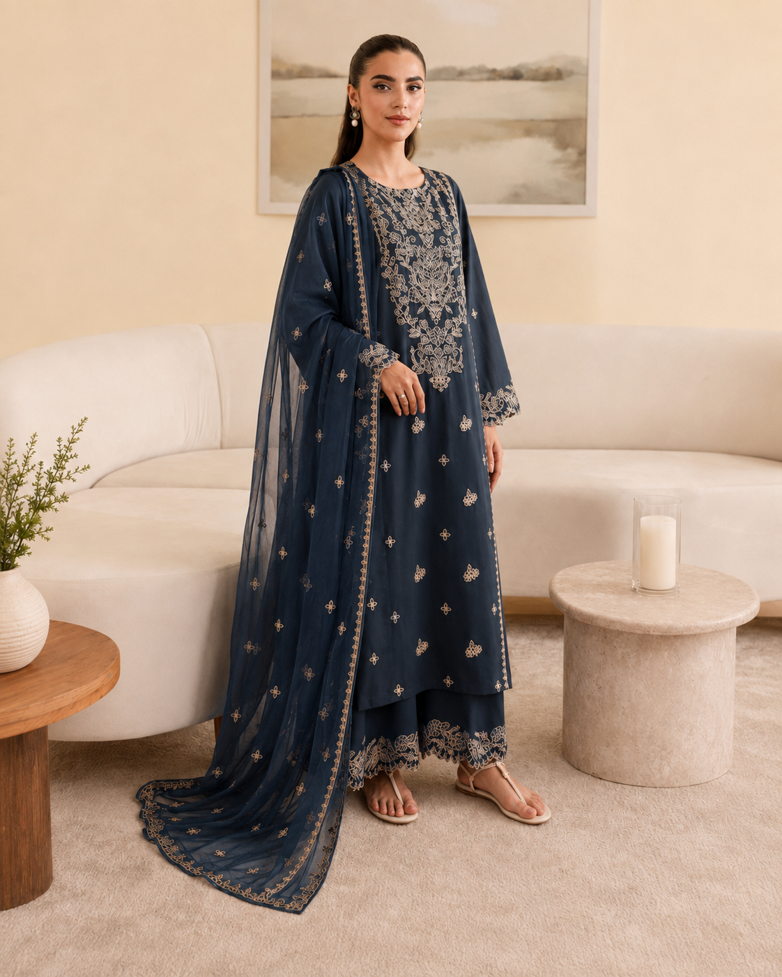 SAPPHIRE 2 PIECE LAWN SUIT
