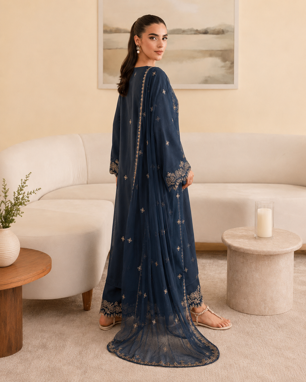 SAPPHIRE 2 PIECE LAWN SUIT