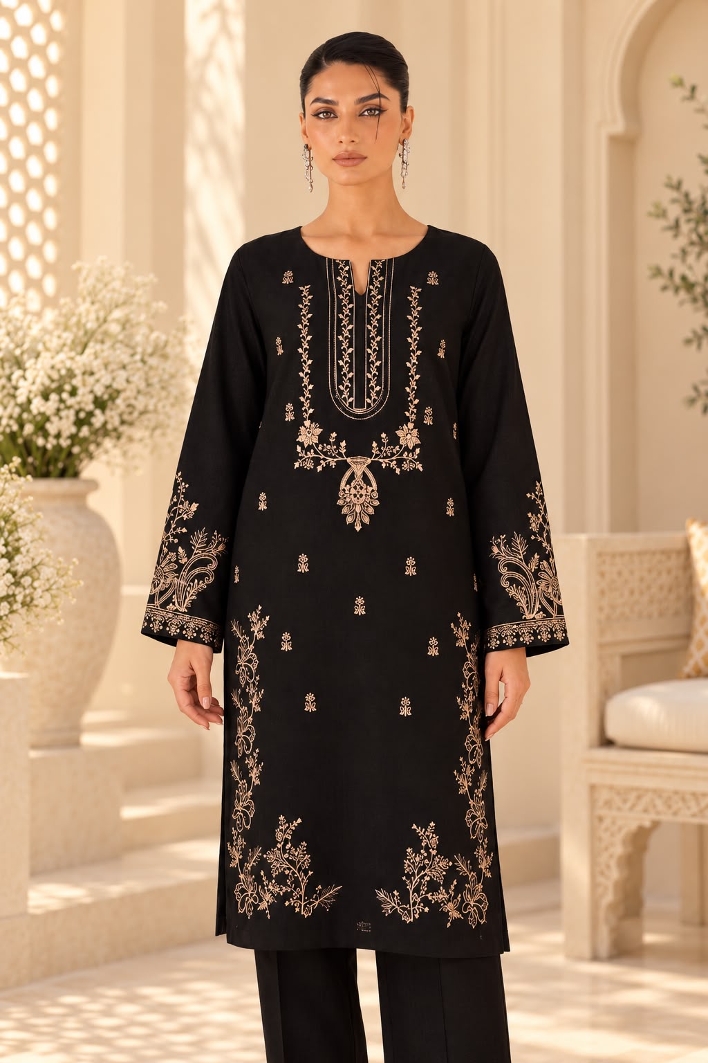 Midnight Gold Linen Suit