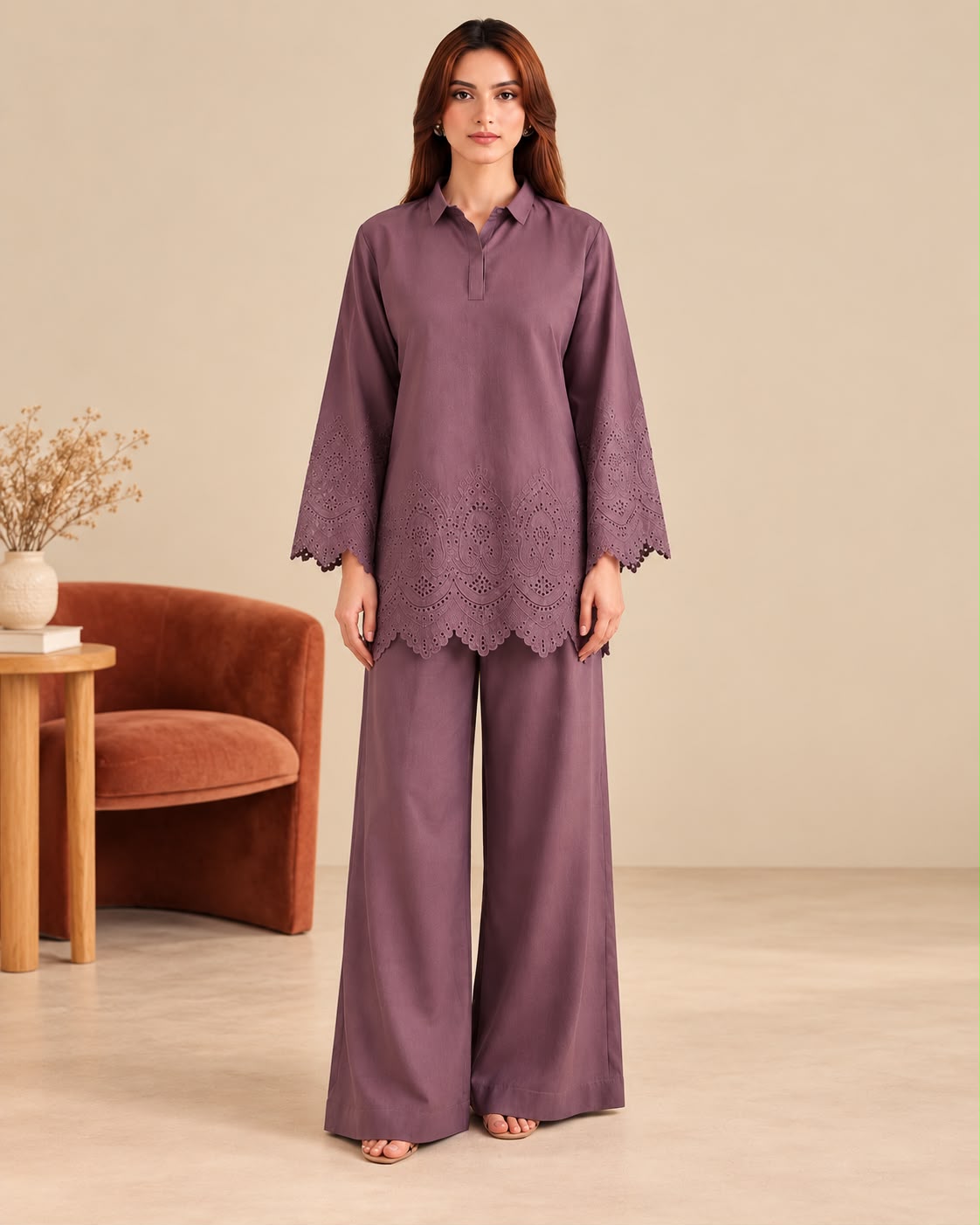 Mauve Mist Linen Co-ord set