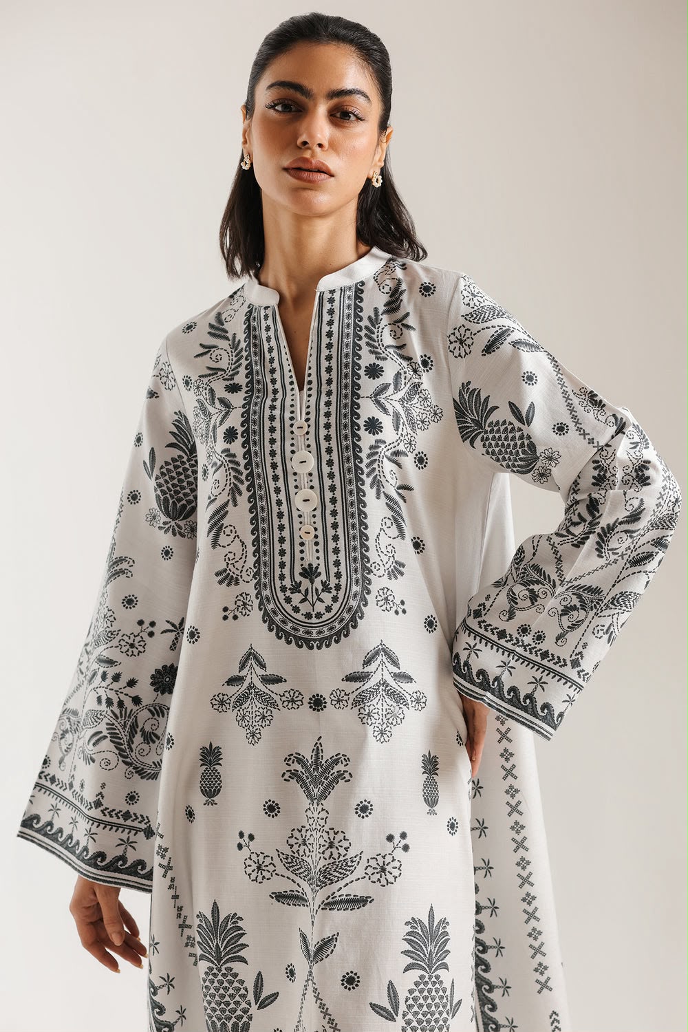 Ivory pine One-Piece Kaftan